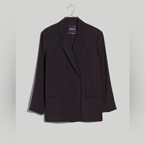 NWT Madewell The Relaxed Blazer in Softdrape True Black Size  S